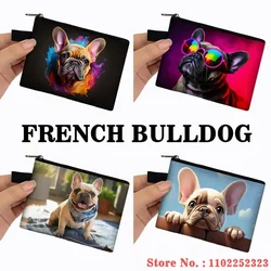 Cute French Bulldog Print Coin Purse Women money bags colorful peeking dogs small wallet Mini Purse ID Credit Card Holder gift