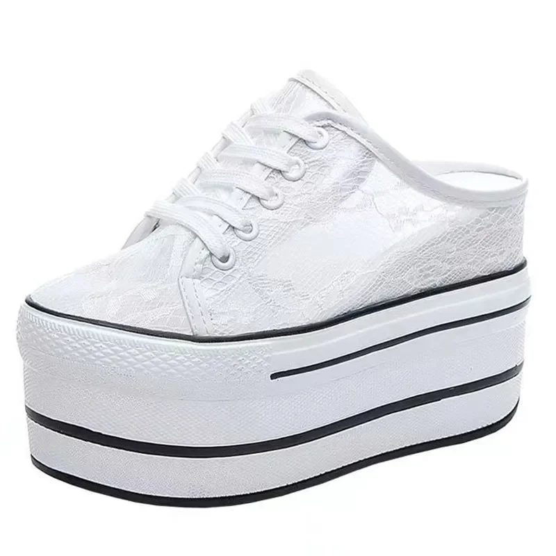 

Casual Shoes Slippers Women Canvas Shoes Fashion Breathable Platform Wedge Heel Women Slipper Sneakers Mules Sandals Slide