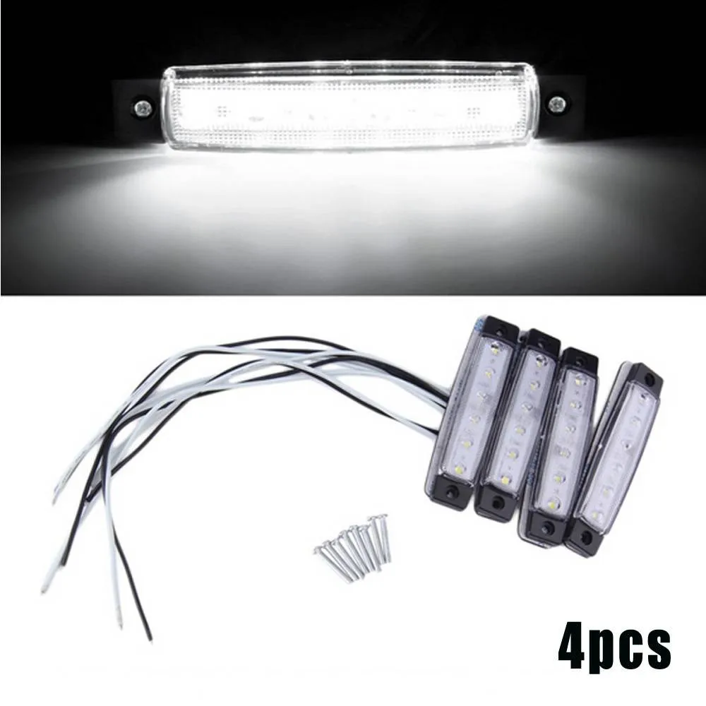 4 PCS Marine Grade LED Courtesy Lights Set For Car Bus Truck Trailer Van 12V Waterproof Car Cool White Led Side Light Part