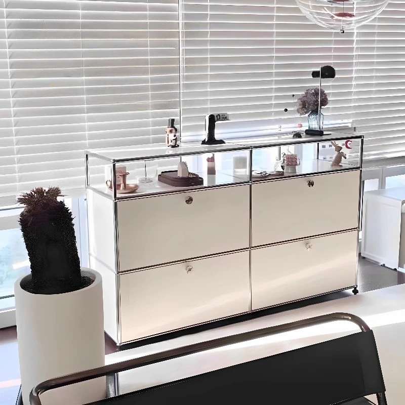 

Modern Stainless Steel Modular Simple Storage Cabinet Storage Locker Dresser Living Room Cabinets Wardrobe Home Furniture