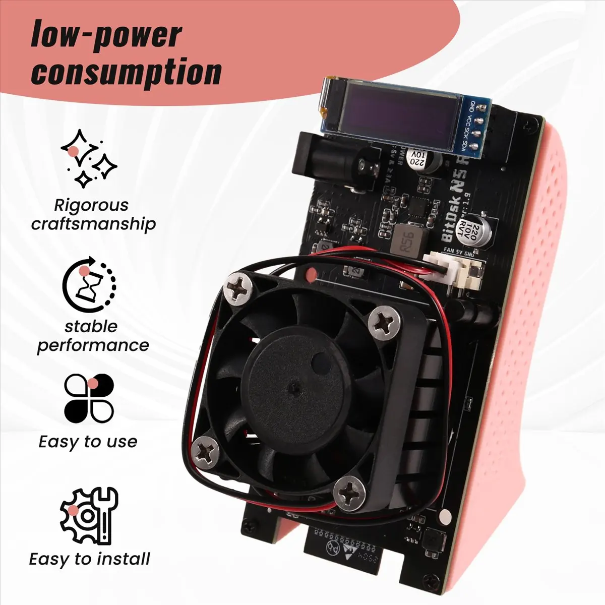 

BM1397 Miner 200Gh/S Stand-Alone BitDSK BTC Solo Miner Bitcoin ASIC Miner Low Power Miner AU PLUG