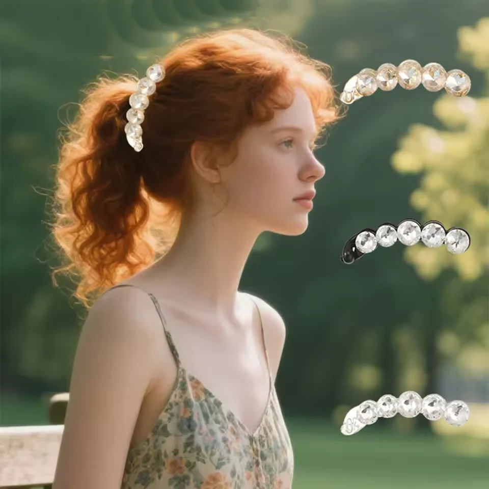 

3 шт./компл., роскошный зажим-банан с бриллиантами, заколка для волос со стразами, акриловая повязка на голову с зажимом для женщин, заколки, головные уборы