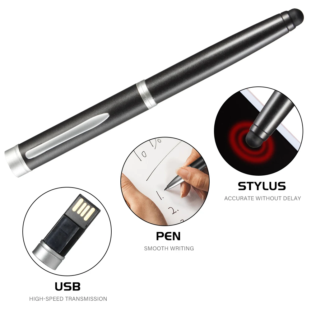

Touch Screen Pen USB Flash Drive 64GB Creative Business Gift Pen Drive 32GB Black Memory Stick White Pendrive 16GB 3 In 1 U Disk