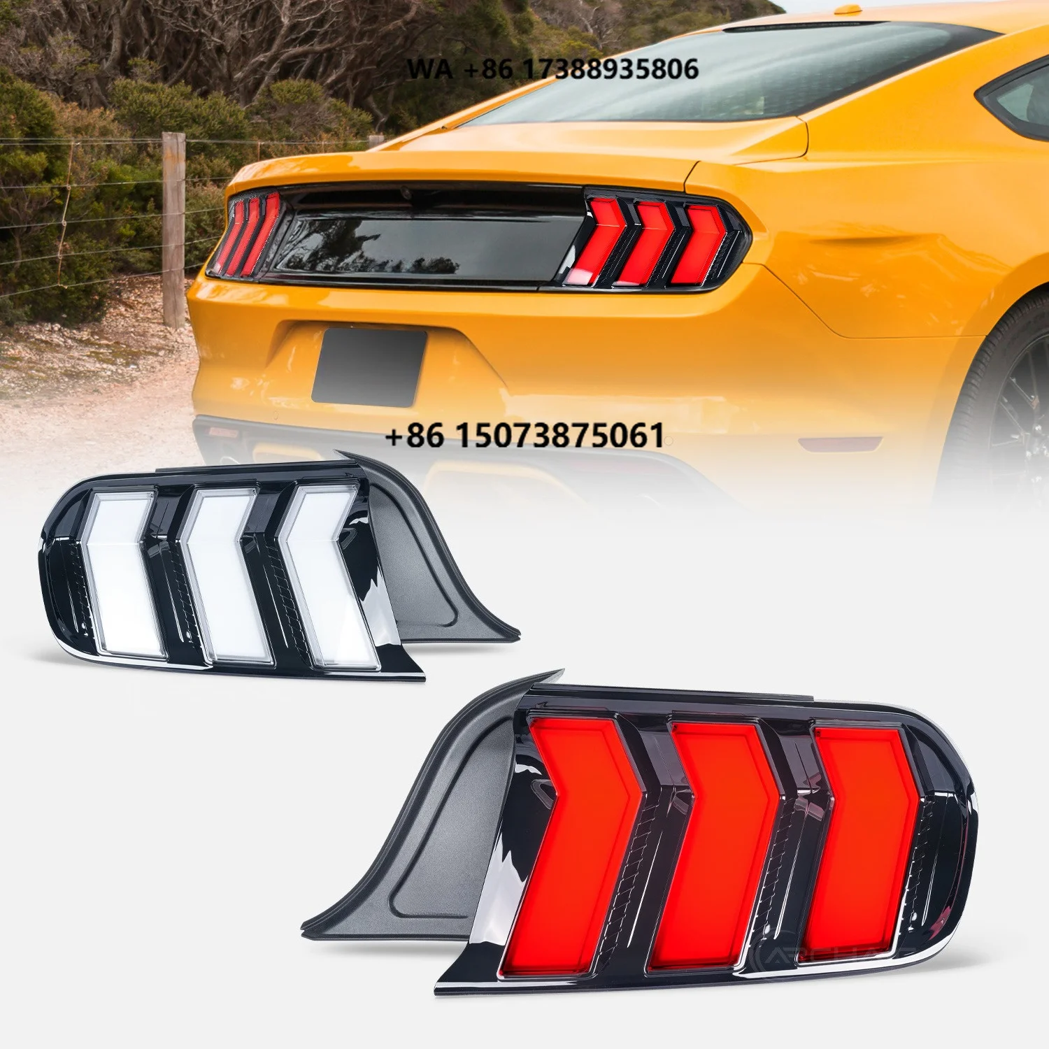Archaic Taillights for 6th For-d Mustang  Car Lamp 2015 - 2023 Taillights Back Lights with Dynamic Sequential Turn Rear Lights
