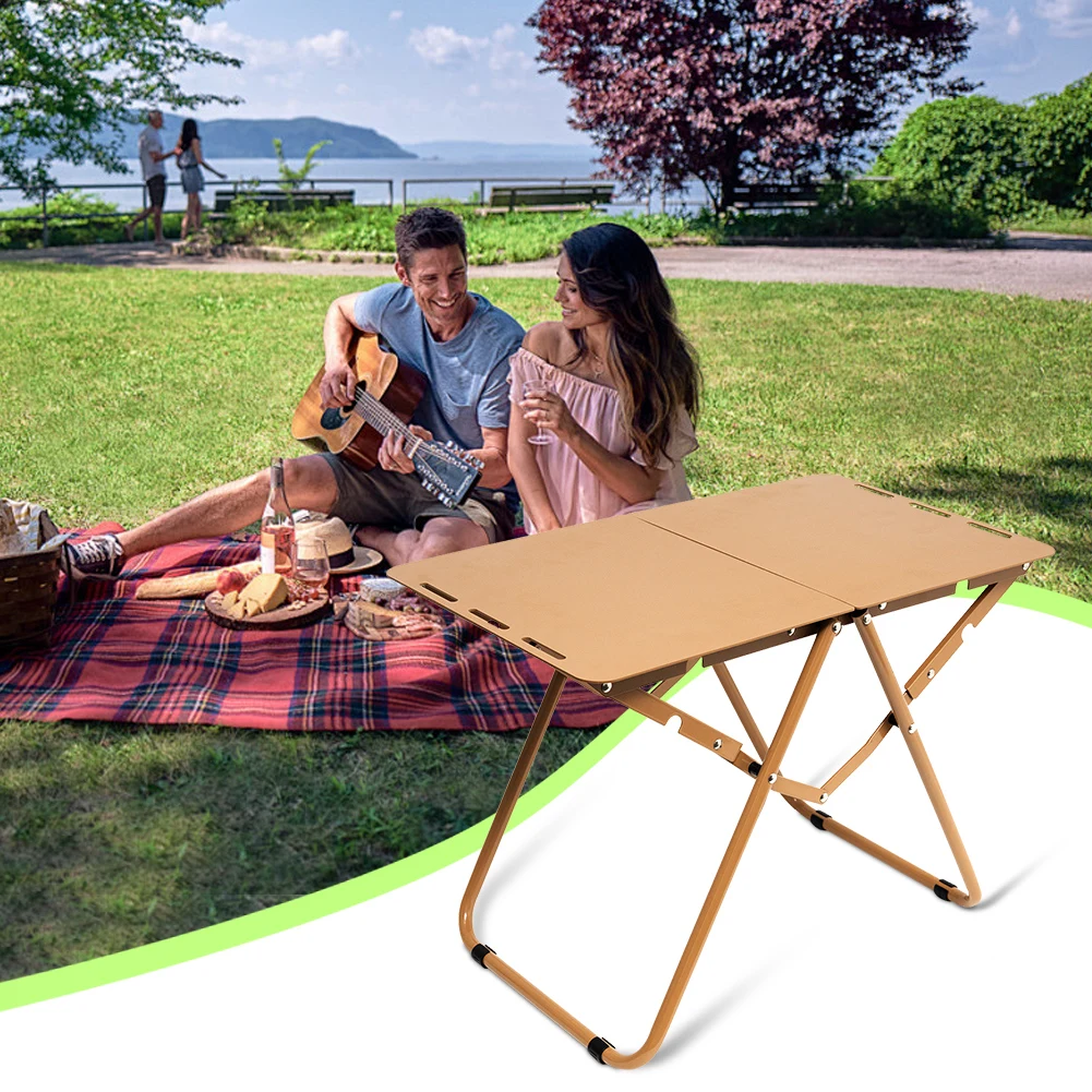 Folding Table Aluminum Alloy Picnic Table Lightweight Portable Table with Carry Bag for Outdoor Camping Beach Picnic BBQ