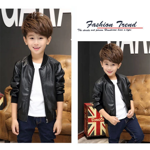 2023 New Boys Fashion Leather Jackets Spring Autumn Teens Long Sleeve Pu Coats Kids Clothes For 2 14 Years Boy Leather Outerwear AliExpress