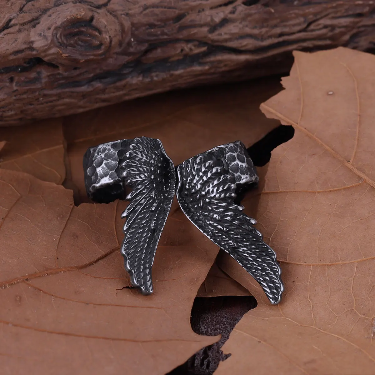 Gothic Gun Plated Stainless Steel Wings Shape Ear Clip Earring Fashion Handmade Women Punk Hip Hop Non-piercing Ear Cuff Earring