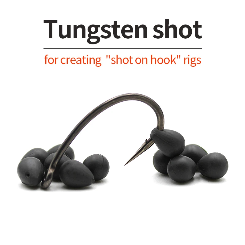 10 Stück Karpfenangelzubehör Wolframschuss zum Erstellen von „Shot On Hook“-Rigs, passend für Karpfenhaken 1 2 4 ca. 0,42 g für Hair Rig