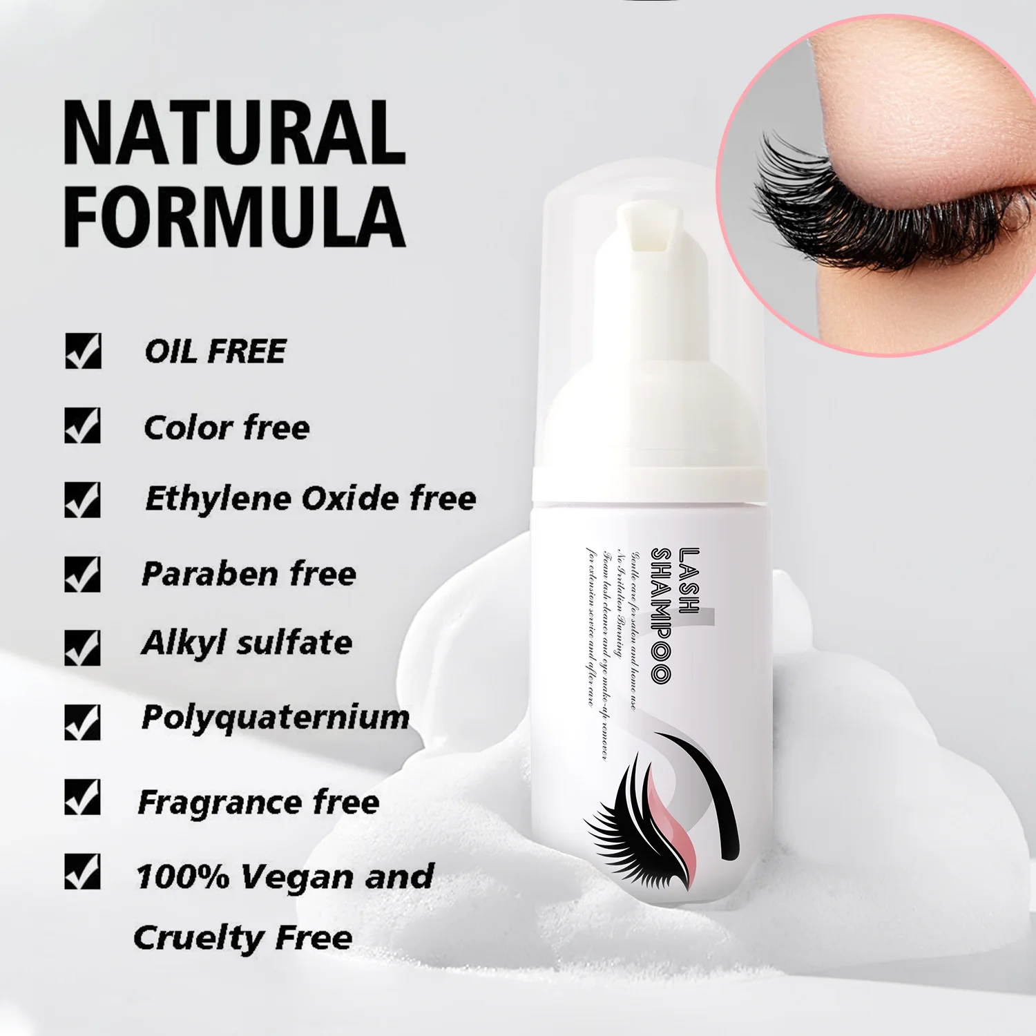 1/5PCS 30ml 속눈썹 연장 샴푸 눈꺼풀 포밍 클렌저 메이크업 리무버 접착제 용품 여성용 전문 및 가정용