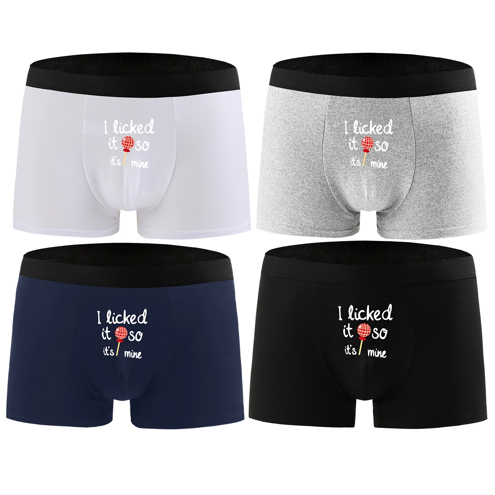 

Men's Breathable Low Waist Panties Sexy Fashion Lollipop Printed Boxer Shorts U Convex Tight Traceless Underwear Men Knickers