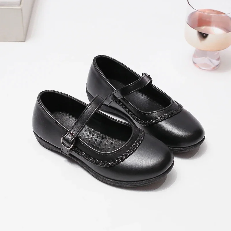 2024 Children Leather Shoes for Girls Autumn New Fashion Korean Style Soft Bottom Anti-slippery Versatile Chic Princess Shoes