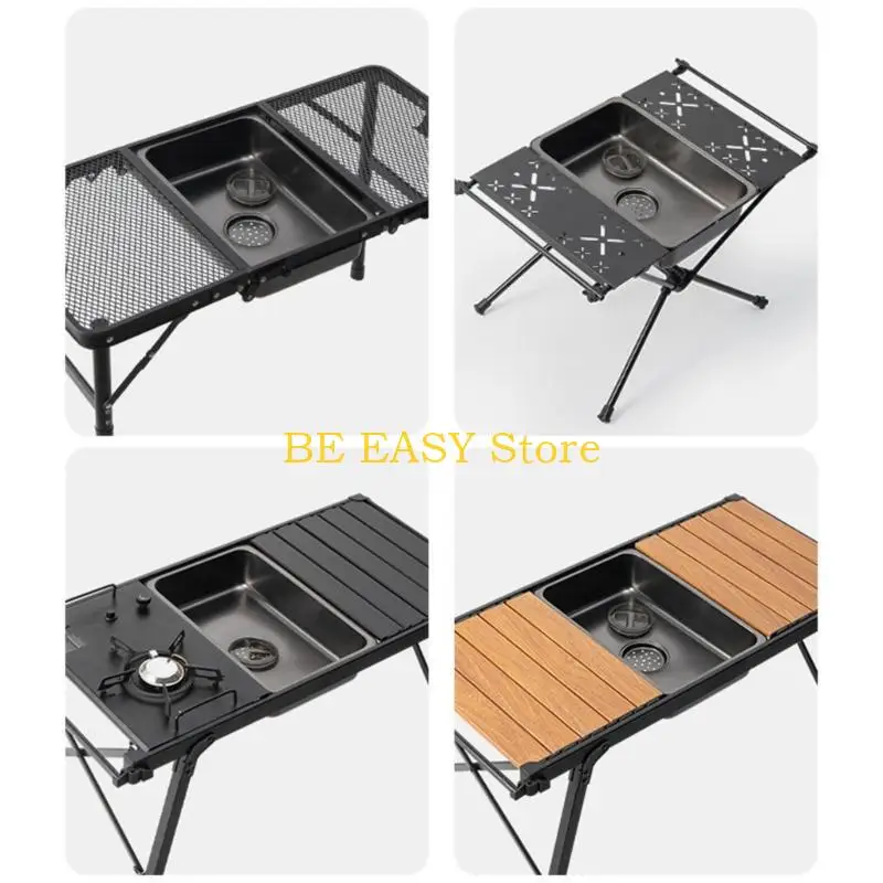 E28F Dishwashing Sink Stainless Steels Wash Basin Picnics Wash Hand Washing Outdoor Camping Kitchen Supply Easy to Use