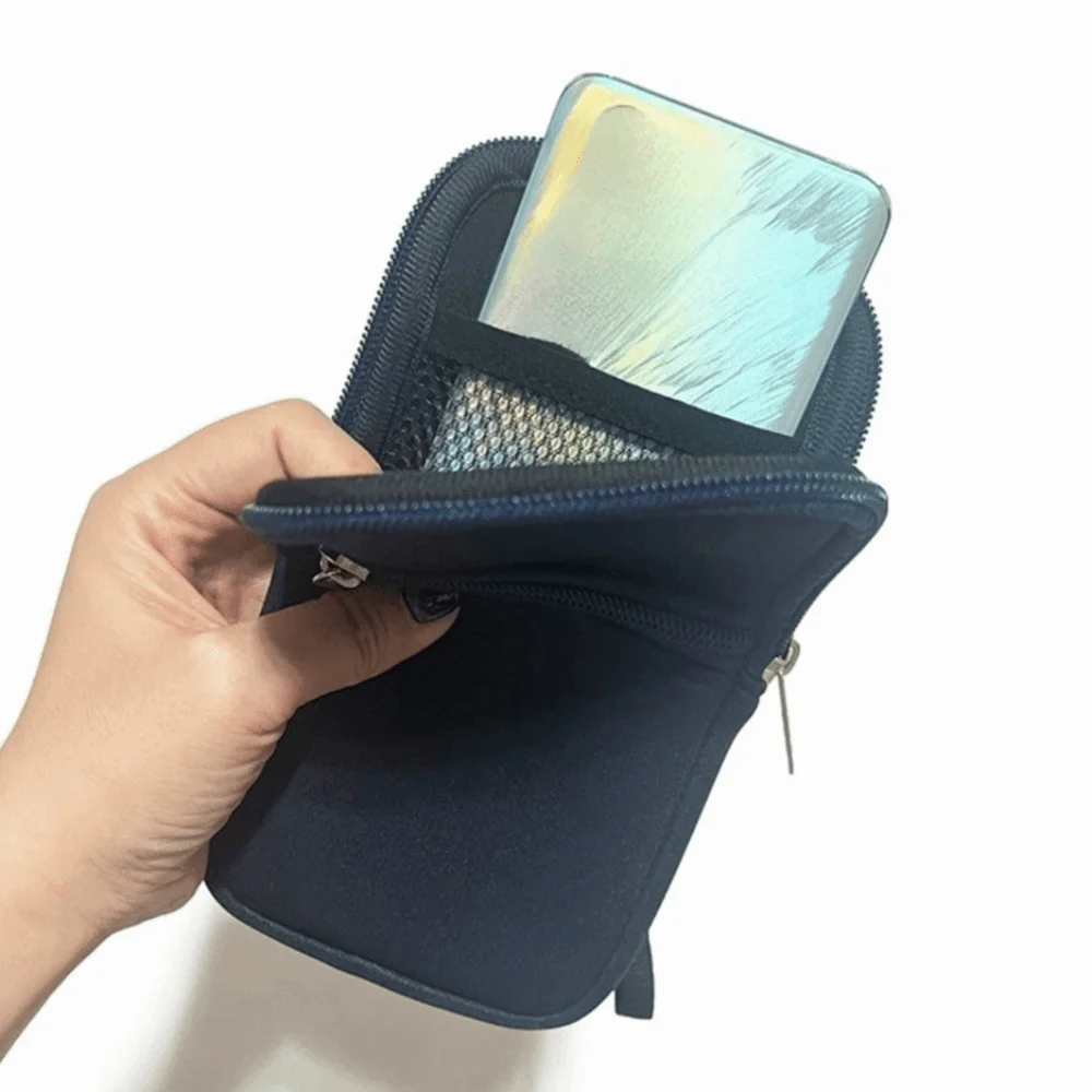 

Portable Neoprene Zipper Phone Bag with Handle Belt Wearing Phone Protective Pouch Cover Dustproof Phone Bag Pouch Universal