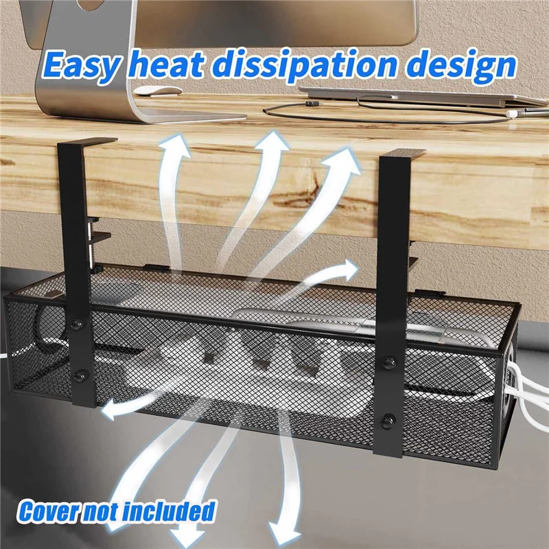 Under Desk Cable Management Box Tray Under Desk Wire Management Box Clamp Under Table Cord Management Organizer