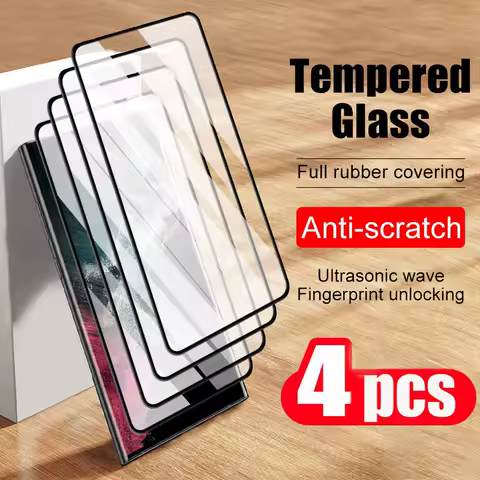 4Pcs Tempered Glass Smartphone For Samsung Galaxy S23 Plus S24 Ultra S22 S21 FE Note 20 Phone Screen Protector Protective Film