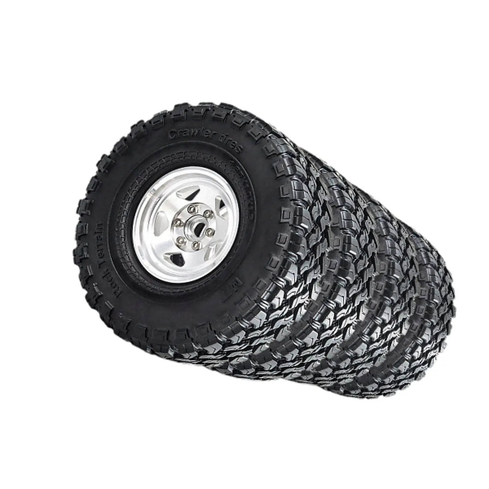 4Pcs RC Car Wheels and Tires RC Modification 1.9 inch Tires RC Tires with Wheel Rim for TRX4 90046 SCX10 1/10 RC Accessories