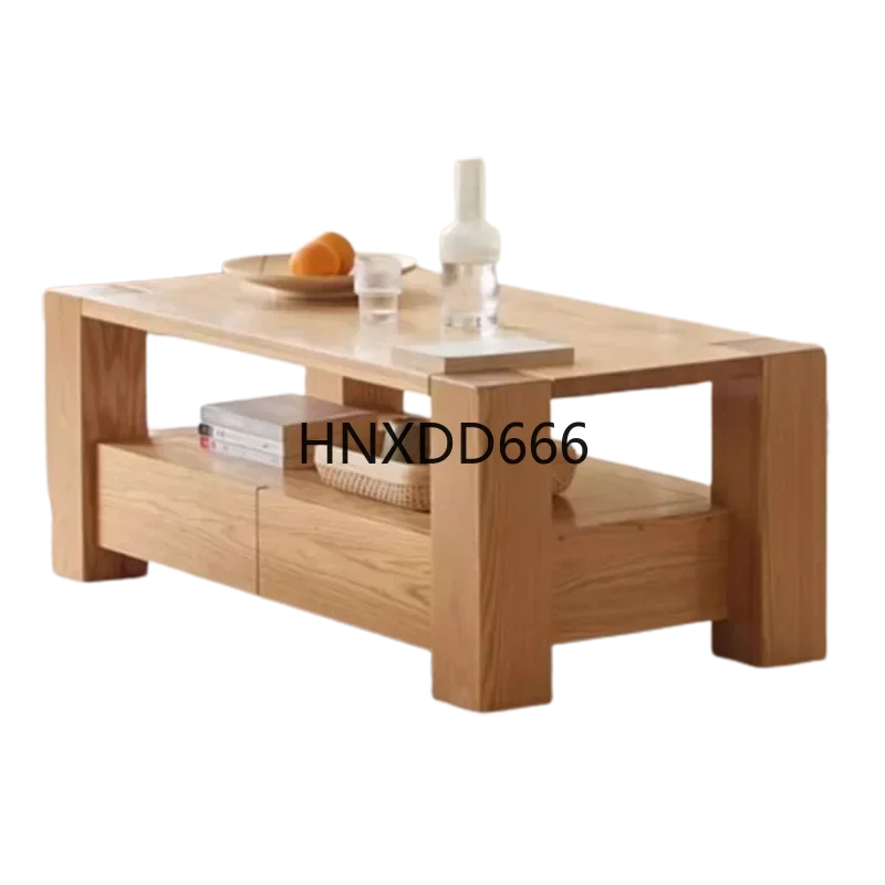 

Rectangle Wood Coffee Table Storage Simple Clear Minimalist Living Room Side Table Balcony Modern Mesa Centro Salon Furniture