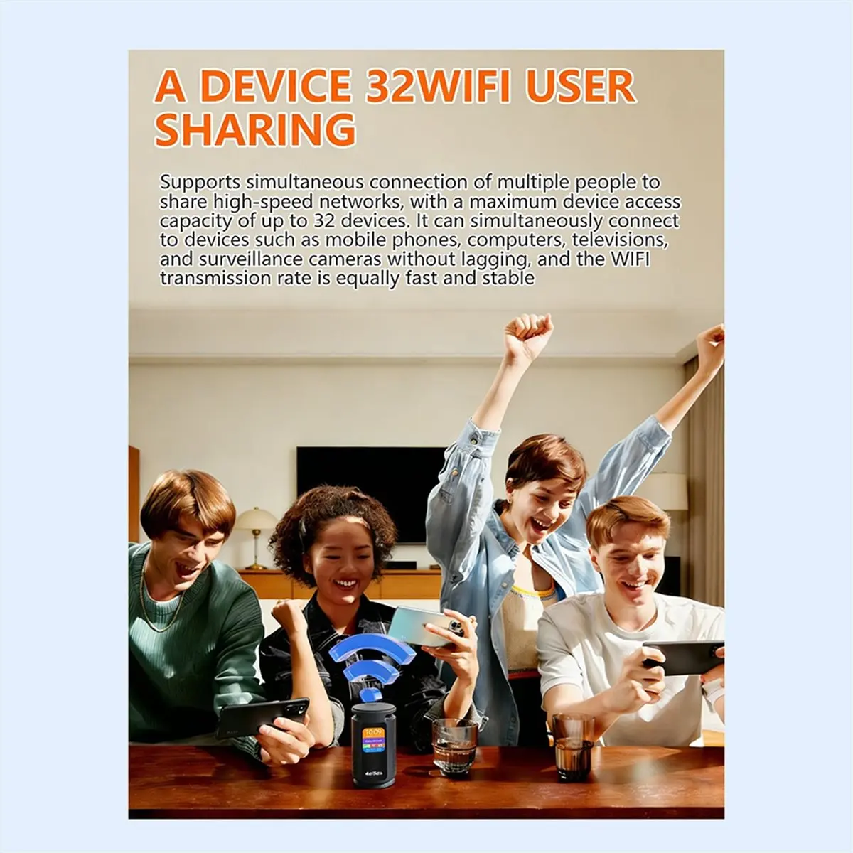 4G WiFi 6 RJ45 Router Wireless Pocket Mobile Hotspot Supports 32 Devices 4G WiFi Router Modem for Europe EU