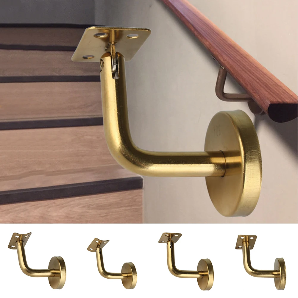 

Golden Handrail Bannister Support Bracket, Sturdy and Reliable Stainless Steel Construction, Wall Mounted Design, 5pcs Set