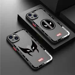 Marvel Deadpool Wolverine Case for Apple iPhone XS Max 13 Mini 15ProMax 14 Pro XR 7 8 Plus 11 Pro SE 12 Luxury Matte Cover