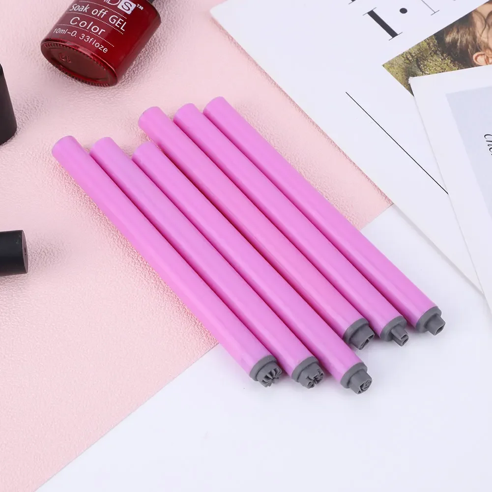 6 pièces nouveau ensemble de stylos à tampons pour Nail Art avec conception Simple ensemble de stylos pour Nail Art fleur stylo à tampon pour ongles plaque d'estampage Kit de tampons pour Nail Art