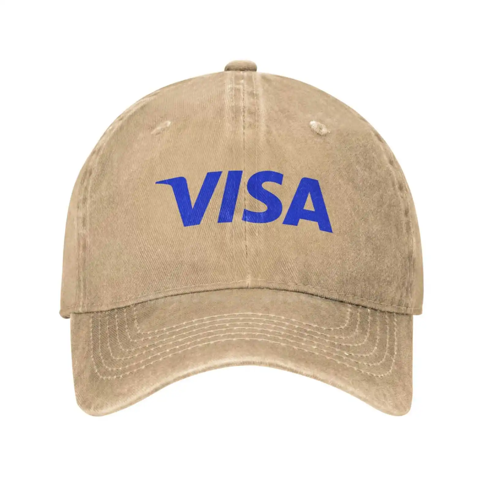 VISA Logotipo Denim Cap, chapéu De Malha, Qualidade Baseball Cap