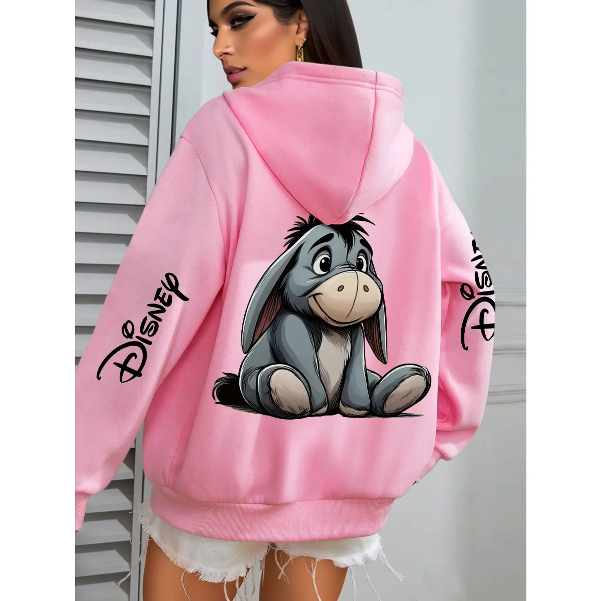 2026 ชุดกีฬาคลุมด้วยผ้าลายดิสนีย์เอียร์ร์สำหรับผู้หญิงรุ่นใหม่ สตรีทแวร์ ลำลอง ใช้ได้ทุกวัน อเนกประสงค์