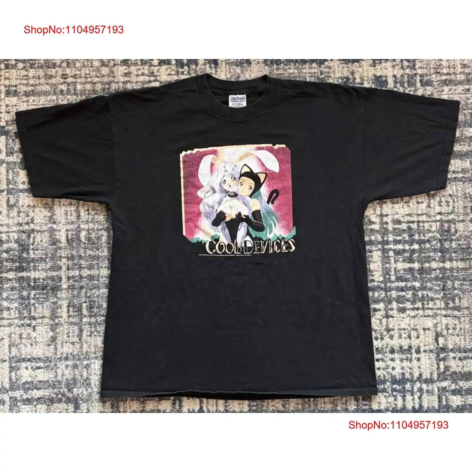 تي شيرت أنيمي عتيق 90s مقاس XL هنتاي مانغا هوك شكا تزلج للكبار نادر عتيق مغسول ممتد قليلاً للجنسين أوم #1