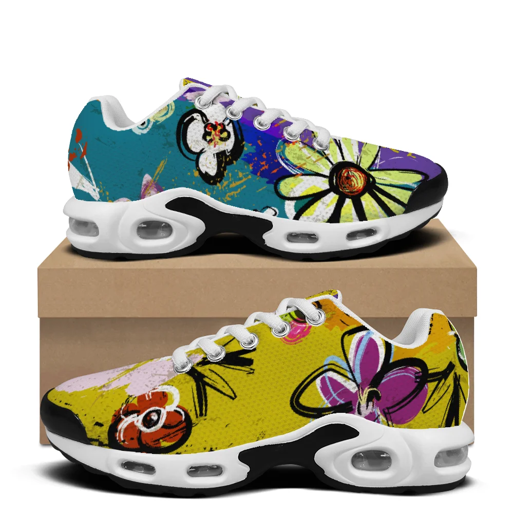 

Watercolor-painted casual air-cushioned shoes breathable mesh upper suitable for both men and women