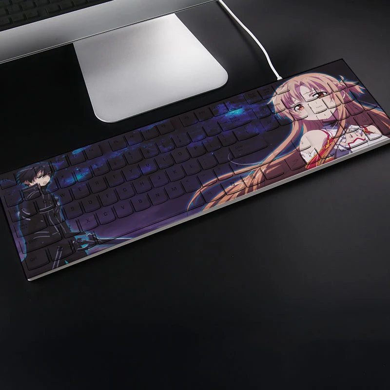 Imagem -05 - Teclado Gamer com Fio Usb Sword Art Online Teclado Anime 104 Chaves Fofo Office Acessórios de Computador