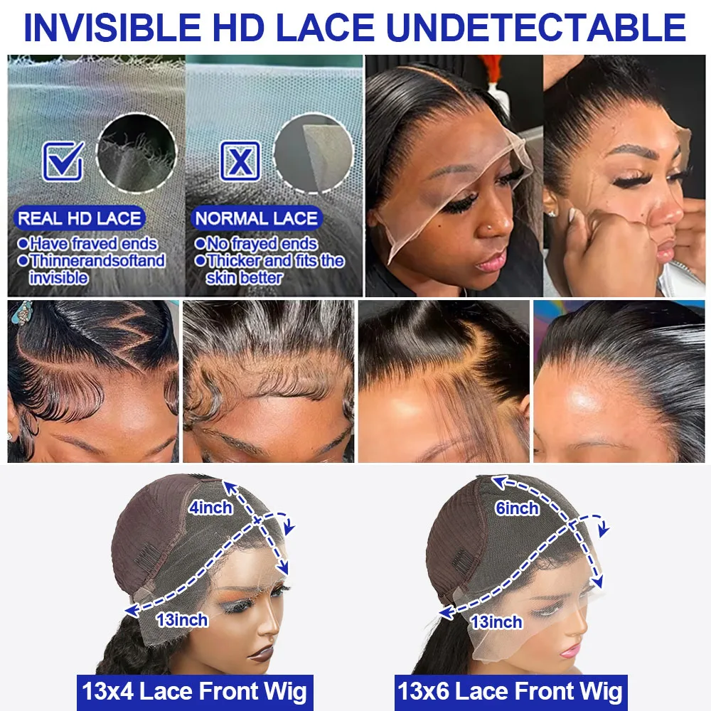 40 42 Inch Jerry Afro Curly Wig Lace Closure Wigs Voluminous Water Wave HD Transparent Lace Front Human Hair Wigs Wet and Wavy Glueless Wigs Remy 300% High Density Original Vietnamese Raw Virgin Loose image 8