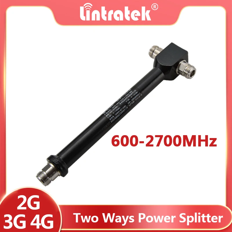 Lintratek 800-2700mhz Power Splitter For 2G 3G 4G Cellphone Signal Booster Repeater Amplifier N Female Connector 2-Way