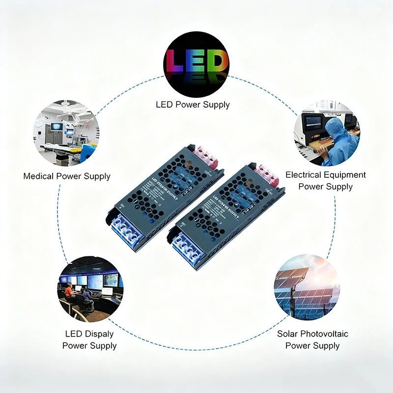 LED امدادات الطاقة التيار المتناوب 220 فولت إلى تيار مستمر 12 فولت 24 فولت LED سائق الإضاءة محول 12 فولت 24 فولت 60 واط 100 واط 150 واط 200 واط 300 واط 400 واط لأضواء قطاع LED #6
