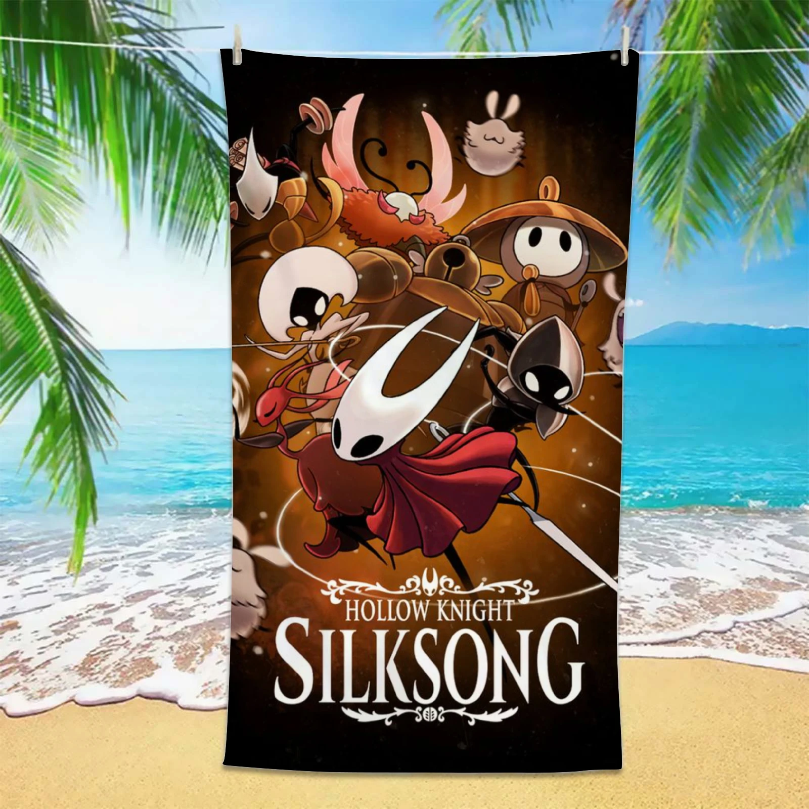 H-Hollow K-Knight Beach Towels Game Bath Towels Absorbent Quick-Drying Soft Yoga Swimming Outdoor Cartoon Towels Birthday Gifts