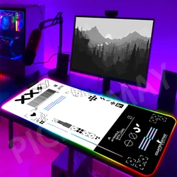 RGB Mouse Printing Collection Pad LED Desk Rug Large Gamer Mousepads Mouse Mat Backlit Laptop Pads Luminous Keyboard Mats