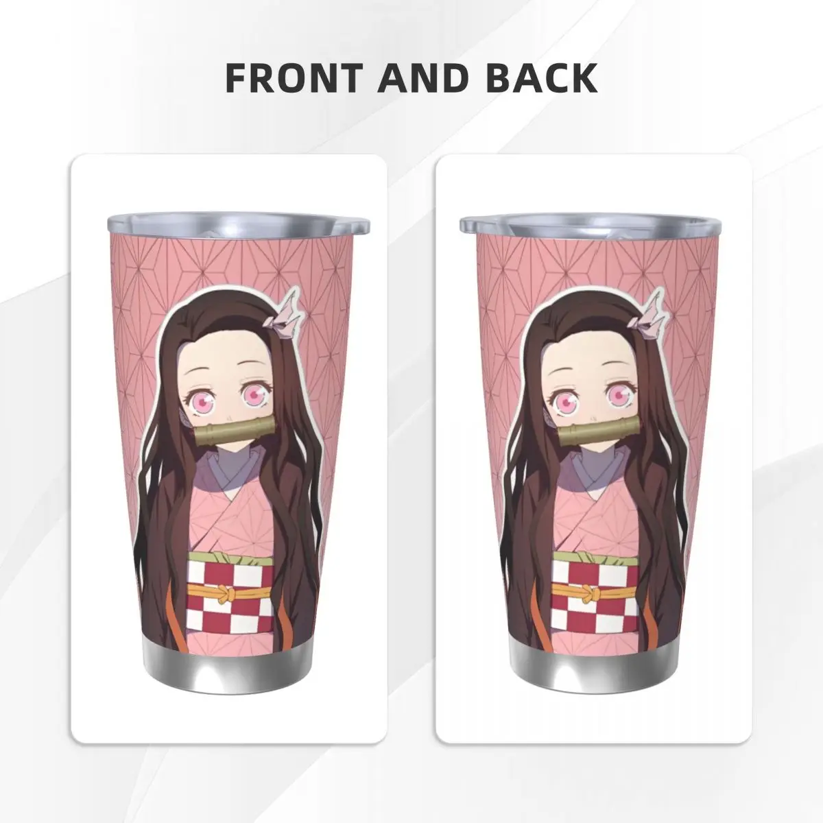 Anime Demon Slayer Nezuko Kamado Tumbler Vacuum Insulated Coffee Cups Vacuum Flask Outdoor Mug Water Bottle, 20oz