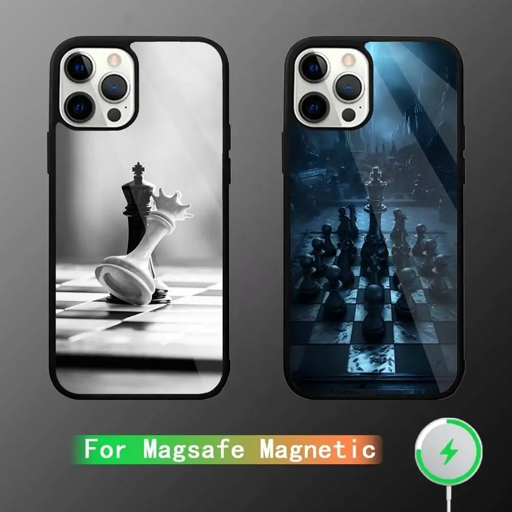 

Chess Board Phone Case For iPhone 17,16,15,14,13,12,11,Pro,Max,Plus,Mini,SE4,E Magnetic Magsafe Wireless Charging