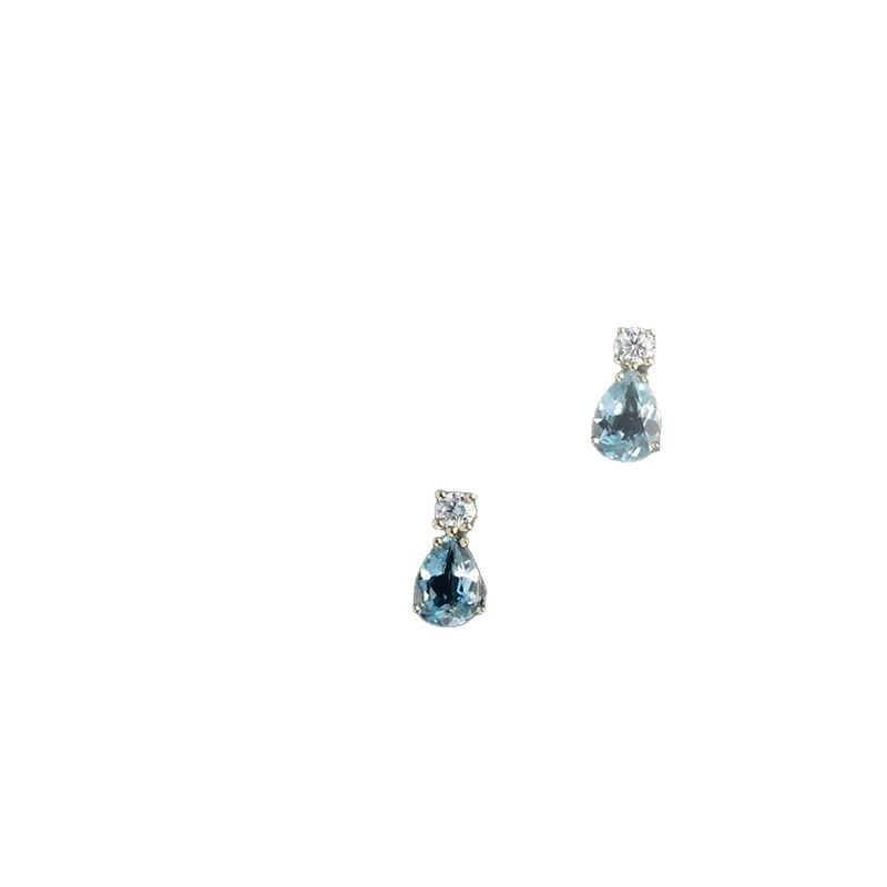 S925 Sterling Silber Wassertropfen meerblaue synthetische Zirkon Ohrringe leichte Luxus Mode Ohrringe – Detail 4