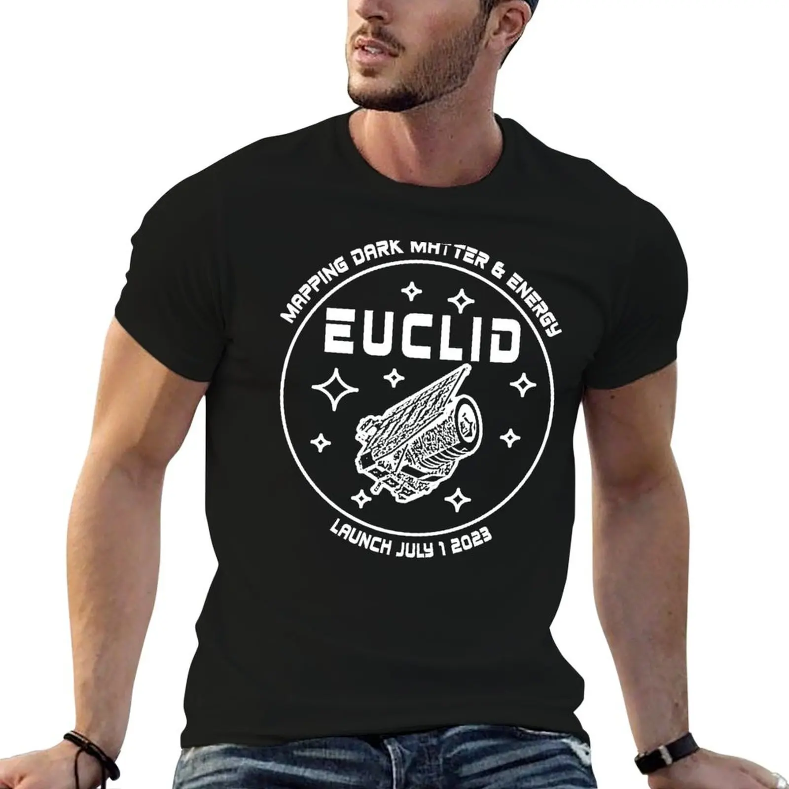 ESA Euclid mission launch (white) Fitted T-Shirt basketball graphic tees shirts graphic tees sublime oversized t shirts for men