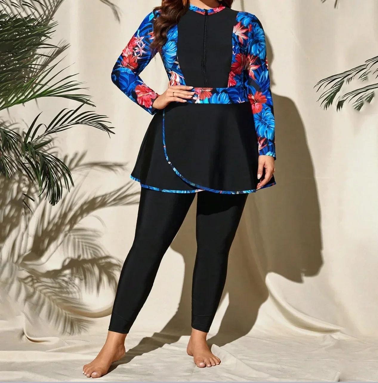 2024 Plus Size Swimwear Burkini Femme Muslim Modest Women Swimsuit Islamic Swimming Clothing Beachwear Dress Bathing Suit Mujer