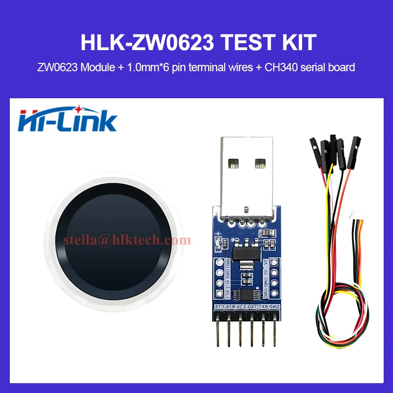 HLK-ZW0623 Semiconductor Fingerprint Processing Module Capacitive Fingerprint with Low Power Finger Detection finger ZW0623