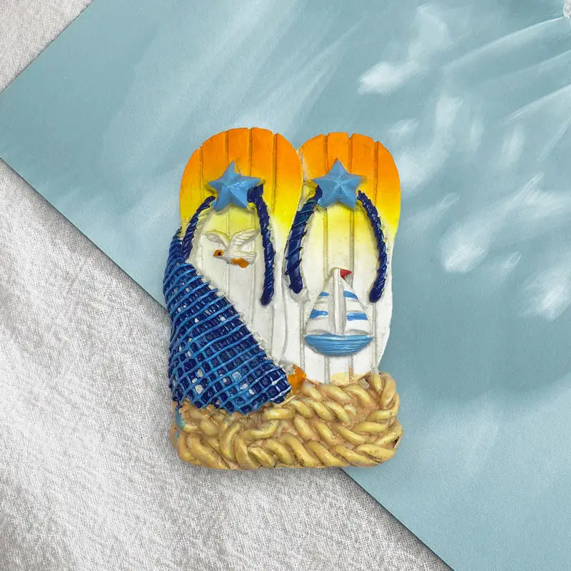

Maldives Slippers Sailboat Seagull Personalized Creative Refrigerator Magnets Travel Souvenirs High-end Decorations
