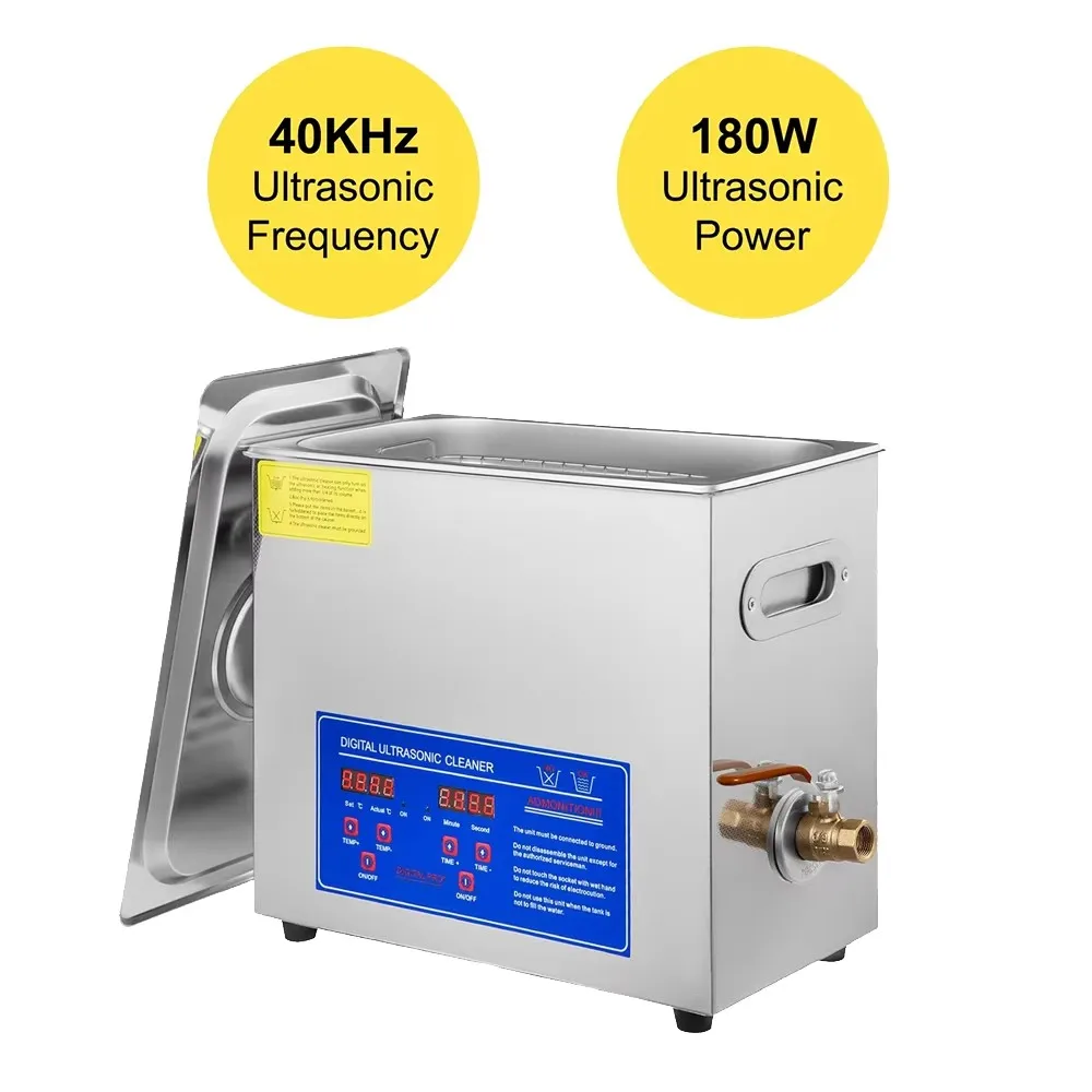 6L Digital Ultrasonic Cleaner Machine Stainless Steel Ultrasonic Cleaning Equipment Household Use Electric Dentures Instruments