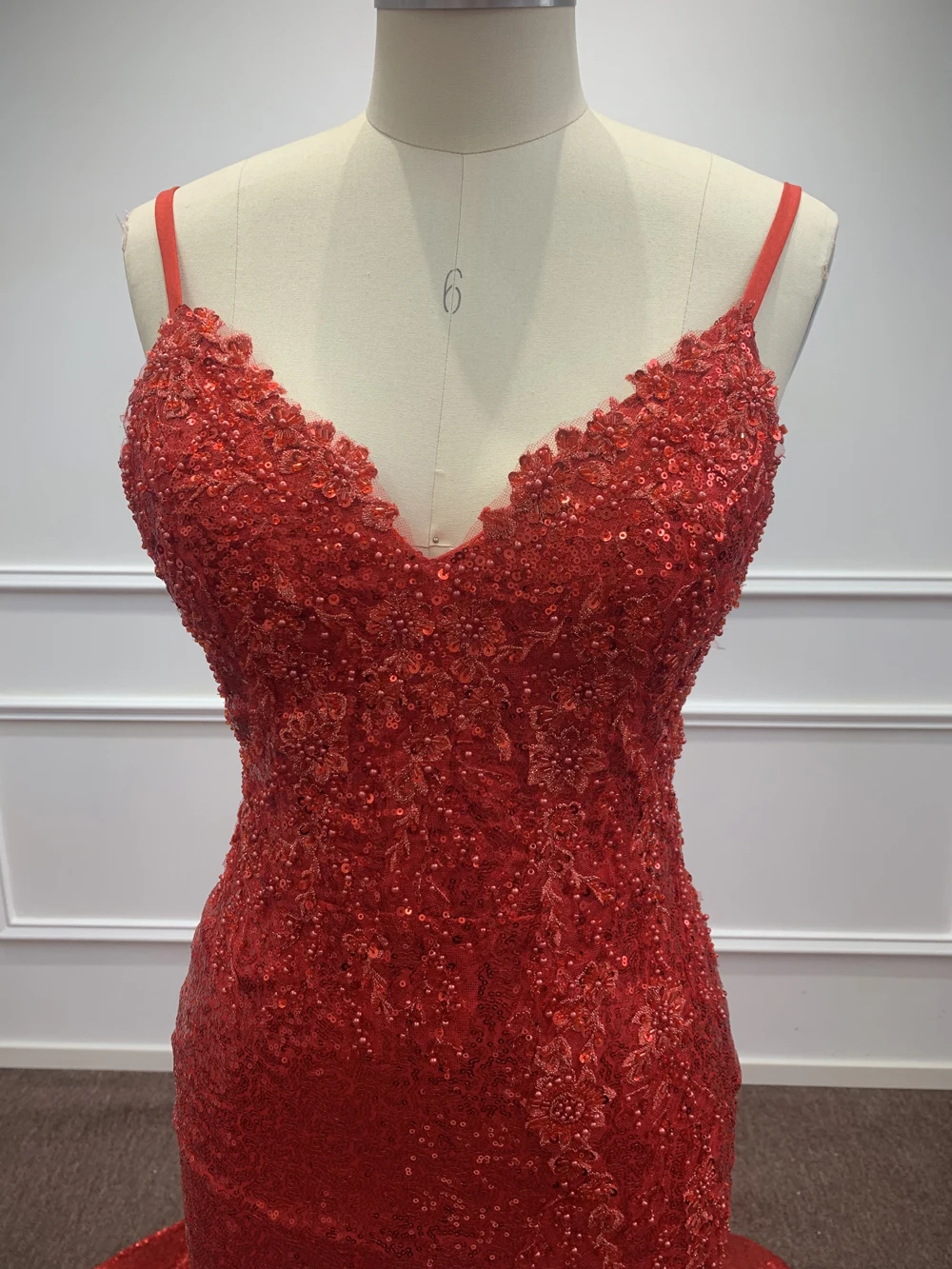 Sparkly Red Sequined Prom Dresses High Split Appliques Beaded Pearls Mermaid Exquisite Formal Party Evening Gown Vestido De Gala