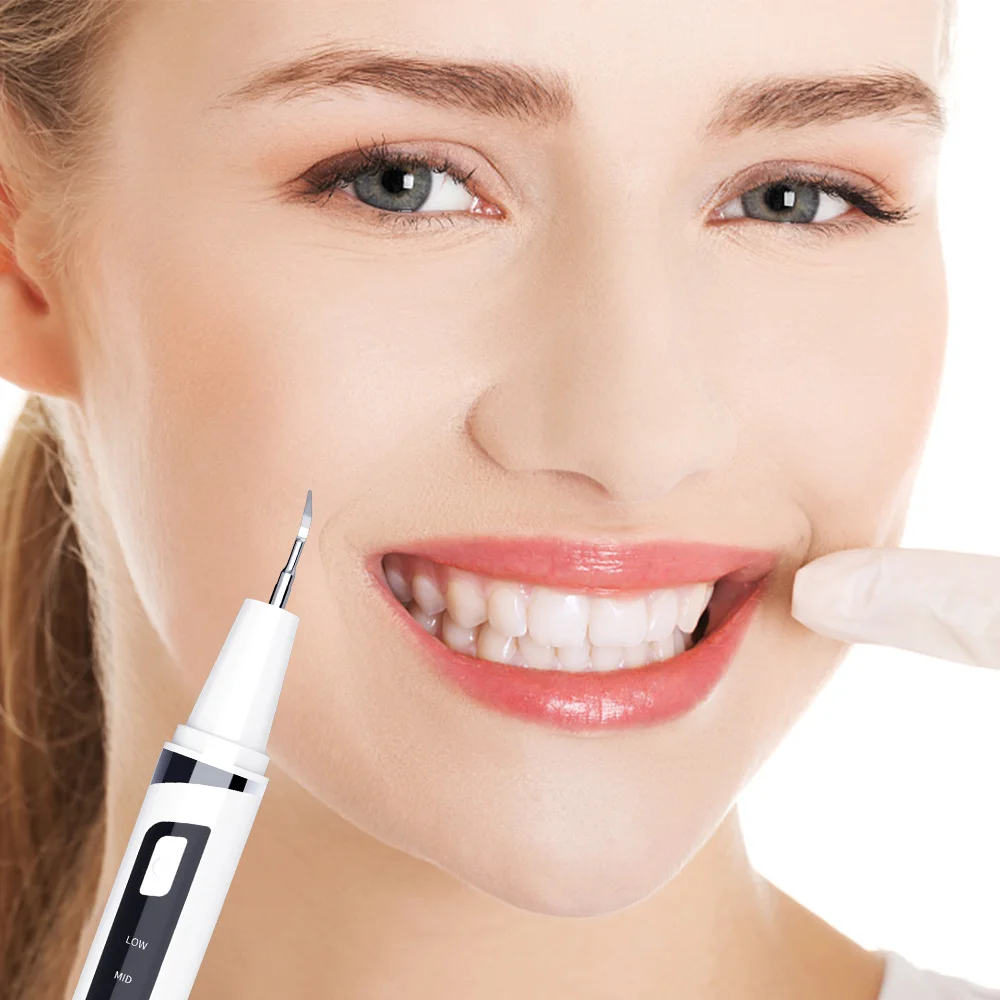 Ultrasonic Electric Toothbrush Portable Tartar Remover Teeth Whitener Sonic Dental Scaler Visible Oral Cleaner Kit