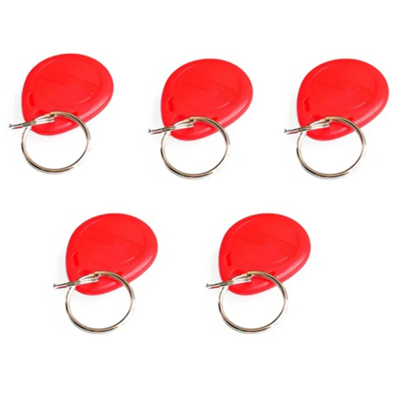 B50B-EM4100 Read Only EM4100 125Khz Card Proximity Token Keyfobs Red Plastic Proximity Card 5Piece