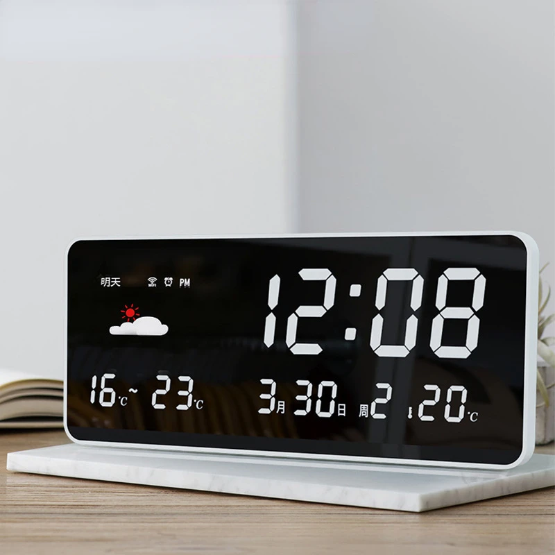 

Weather Forecast Electronic Bedroom Office Desktop LED Bluetooth Calendar Can Be Hung On The Wall Multifunctional Digital Clock