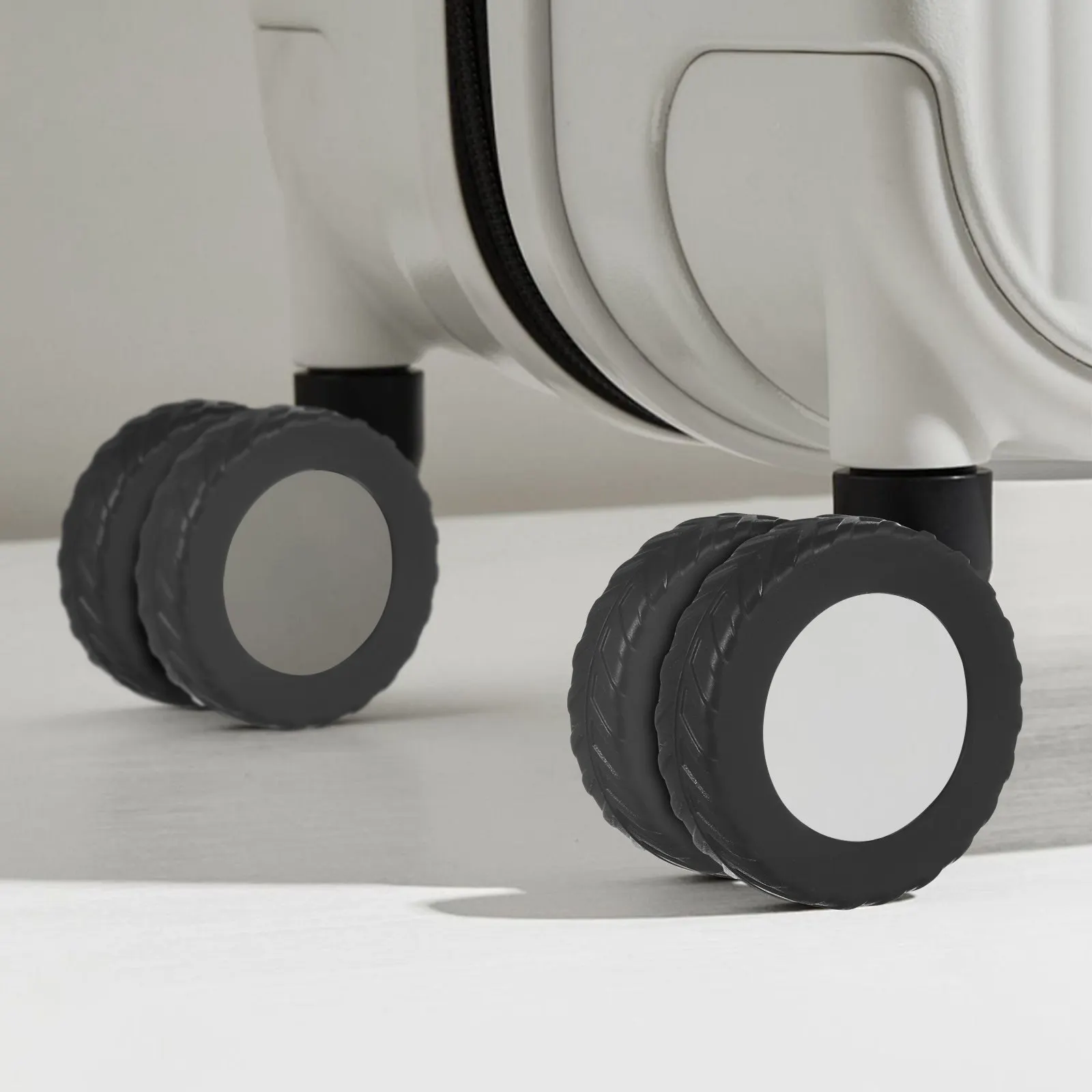 

8Pcs Thickened Silicone Luggage Wheel Covers for Suitcase Trolley Casters Silent Rolling Protection Shock Absorber Soundproof
