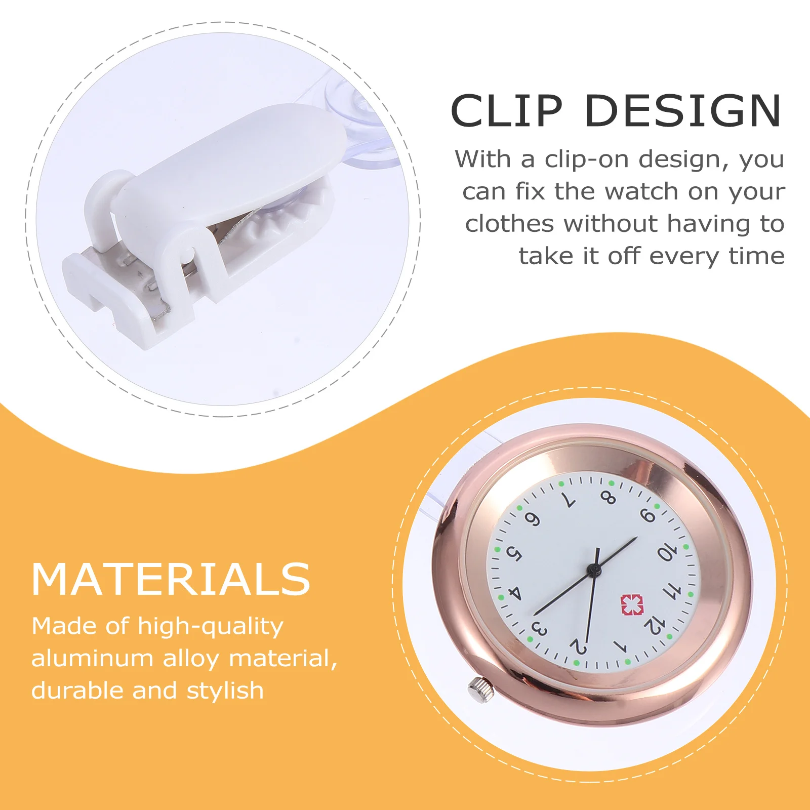 

Nursing Pocket Watch Lightweight Durable Clip- Use Women Fashion Hanging Nurse Watches Nurse Fob Watch