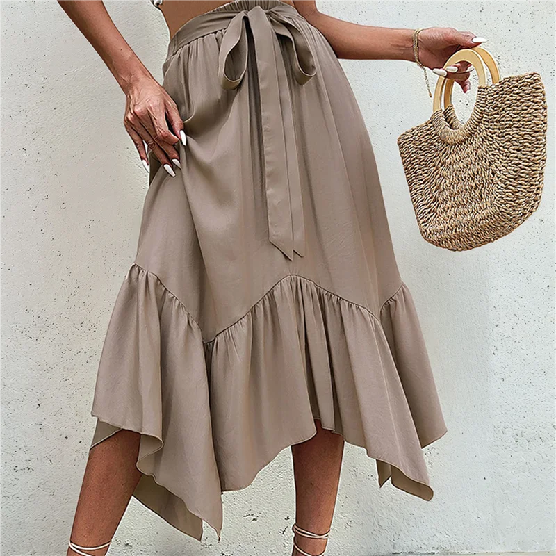 ASDS-Maxi Skirts For Women High Waist Renaissance Skirt Lrregular Hem Long Skirt